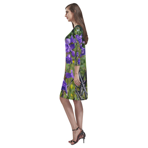 Purple Bells by Martina Webster Rhea Loose Round Neck Dress(Model D22)