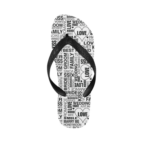 Wedding Print Flip Flops Gift Bride Groom Wedding Art Print Flip Flops for Men/Women (Model 040)