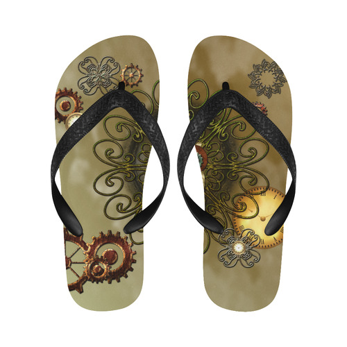 Steampunk cute owl Flip Flops for Men/Women (Model 040)