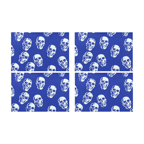 Hot Skulls,white by JamColors Placemat 12’’ x 18’’ (Set of 4)