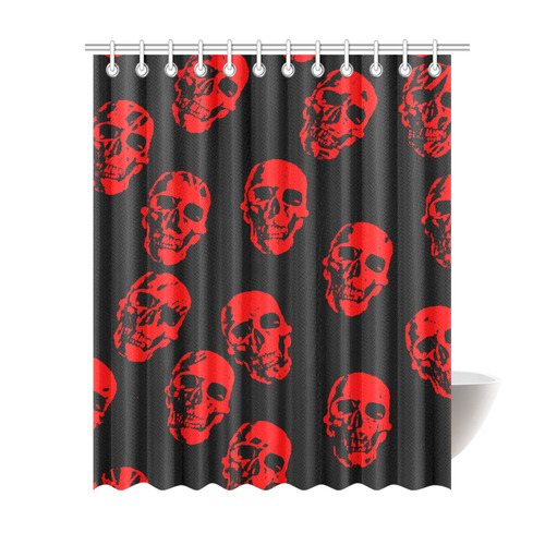 Hot Skulls,red by JamColors Shower Curtain 69"x84"