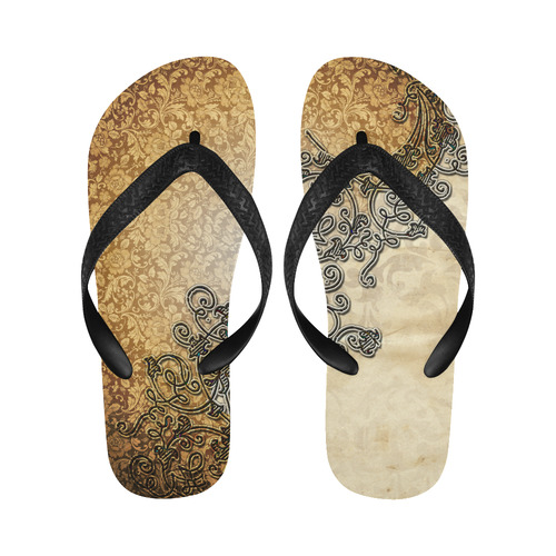 Beautiful brown vintage design Flip Flops for Men/Women (Model 040)