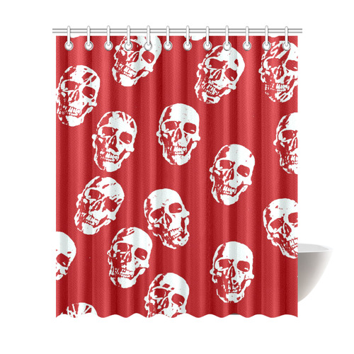 Hot Skulls,red white by JamColors Shower Curtain 72"x84"