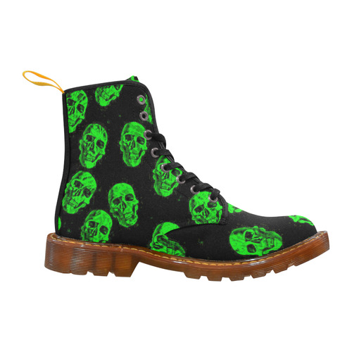 Hot Skulls, green by JamColors Martin Boots For Women Model 1203H