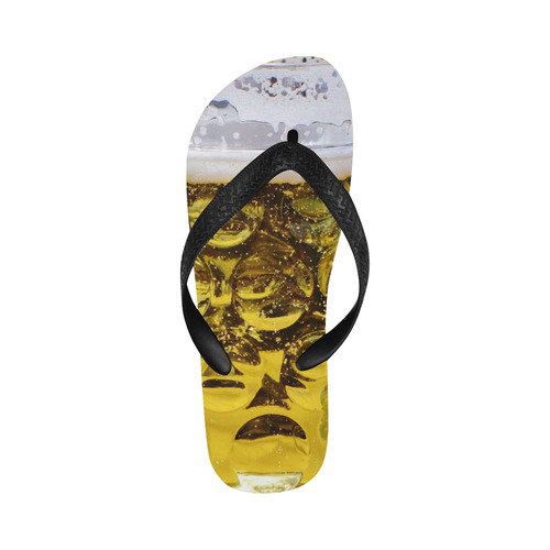 Photography - real GLASS OF BEER Flip Flops for Men/Women (Model 040)