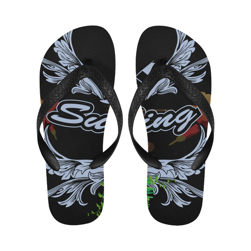 Sport, surfing with damask Flip Flops for Men/Women (Model 040)