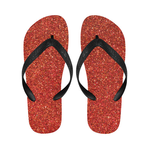 red glitter Flip Flops for Men/Women (Model 040)