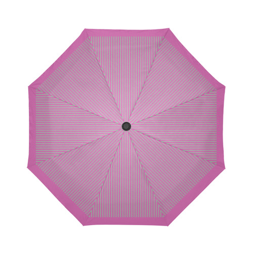 Pink and Grey Striped Umbrella Auto-Foldable Umbrella (Model U04)