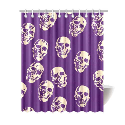 Hot Skulls,purple by JamColors Shower Curtain 69"x84"