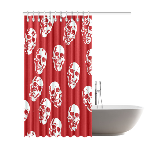 Hot Skulls,red white by JamColors Shower Curtain 72"x84"