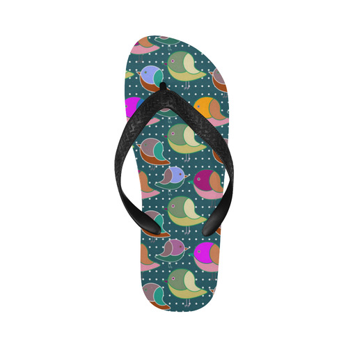 Simply Geometric Cute Birds Pattern Colored Flip Flops for Men/Women (Model 040)