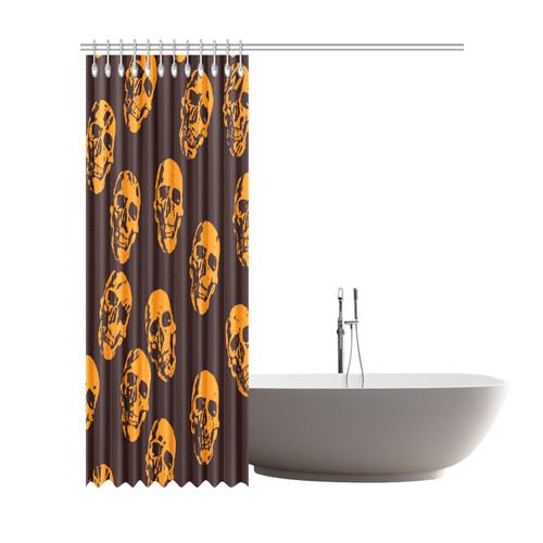 Hot Skulls,orange by JamColors Shower Curtain 72"x84"