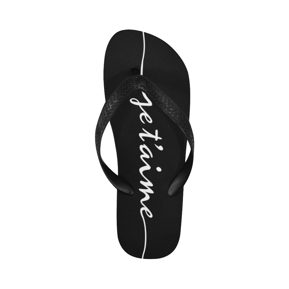 Romantic Je T Aime French Love White Flip Flops For Men Women