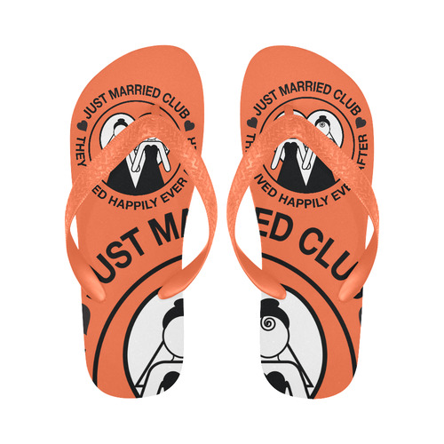 Wedding Print Flip Flops Just Married Bride Lgbt Print Flip Flops for Men/Women (Model 040)