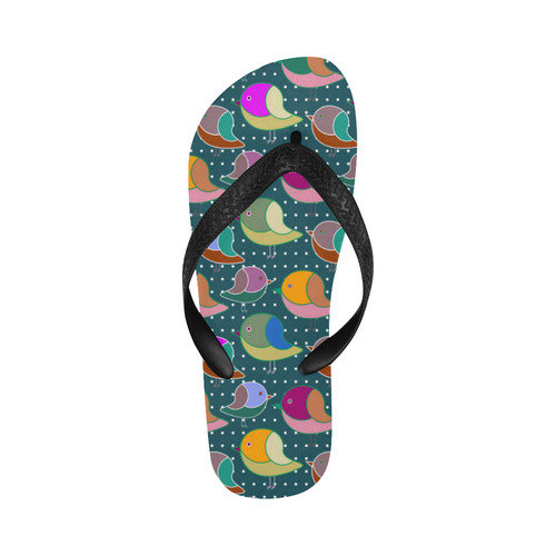 Simply Geometric Cute Birds Pattern Colored Flip Flops for Men/Women (Model 040)