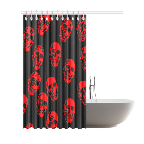 Hot Skulls,red by JamColors Shower Curtain 72"x84"