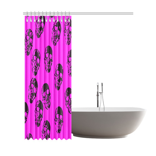 Hot Skulls,hot pink by JamColors Shower Curtain 72"x84"