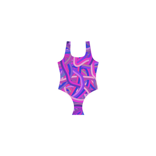 Tangle in Blue & Pink Vest One Piece Swimsuit (Model S04)
