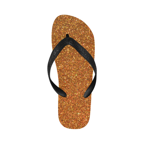 gold glitter Flip Flops for Men/Women (Model 040)