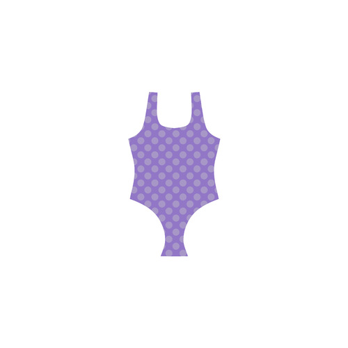 Lilac Polka Dots Vest One Piece Swimsuit (Model S04)