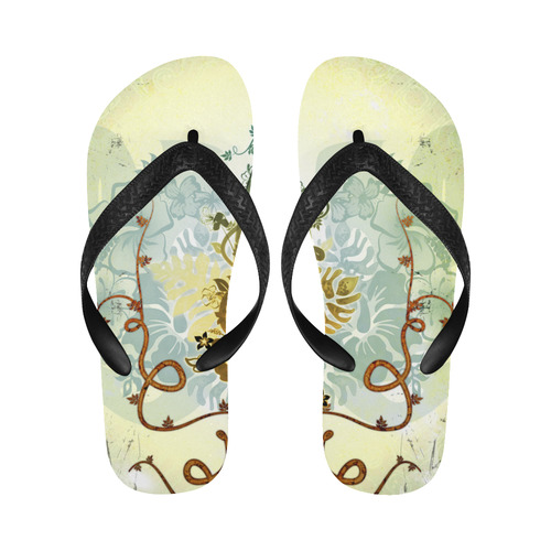 Surfbaord on vintage background Flip Flops for Men/Women (Model 040)