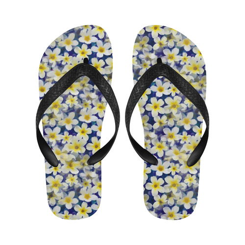 Summer Flowers Pattern White Blue