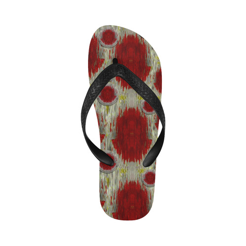 paint on water falls in peace and calm Flip Flops for Men/Women (Model 040)