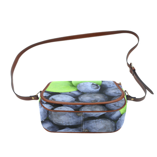 Blueberries Leaf Fruit Food Saddle Bag/Small (Model 1649) Full Customization