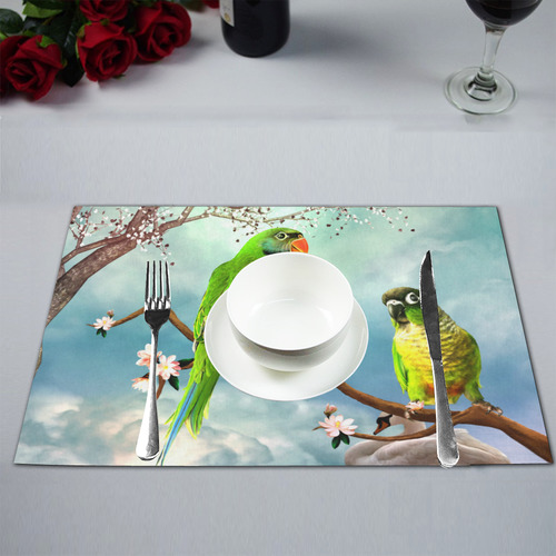 Funny cute parrots Placemat 12’’ x 18’’ (Set of 4)