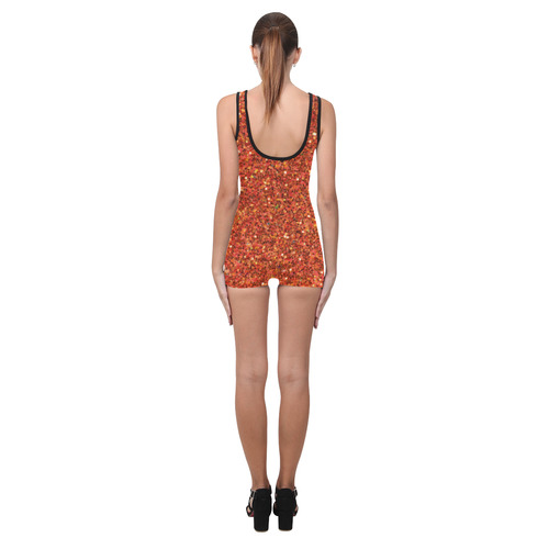 orange glitter Classic One Piece Swimwear (Model S03)