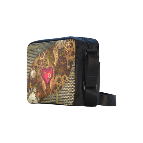 Steampunk, heart with wings Classic Cross-body Nylon Bags (Model 1632)