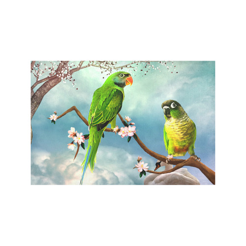 Funny cute parrots Placemat 12''x18''