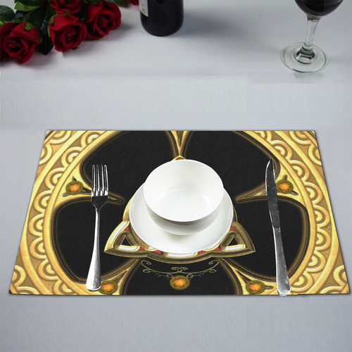 The celtic knote, golden design Placemat 12’’ x 18’’ (Four Pieces)