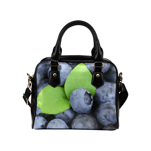 Blueberries Leaf Fruit Food Shoulder Handbag (Model 1634)