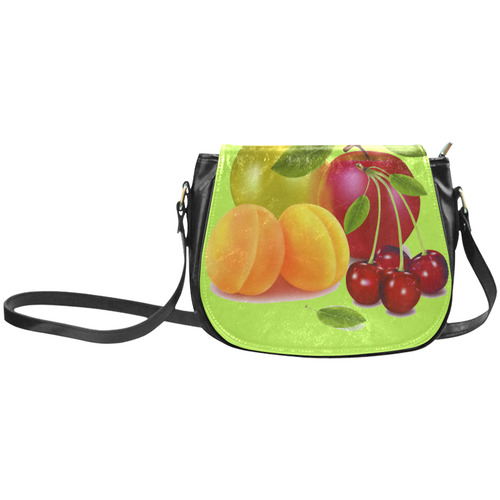 Cherries Apricots Apples Fruit Classic Saddle Bag/Small (Model 1648)