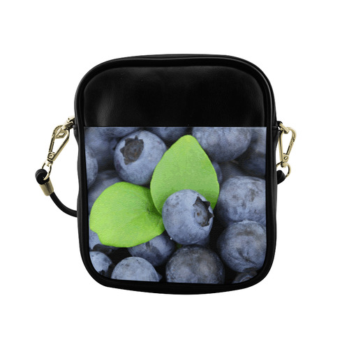 Blueberries Leaf Fruit Food Sling Bag (Model 1627)