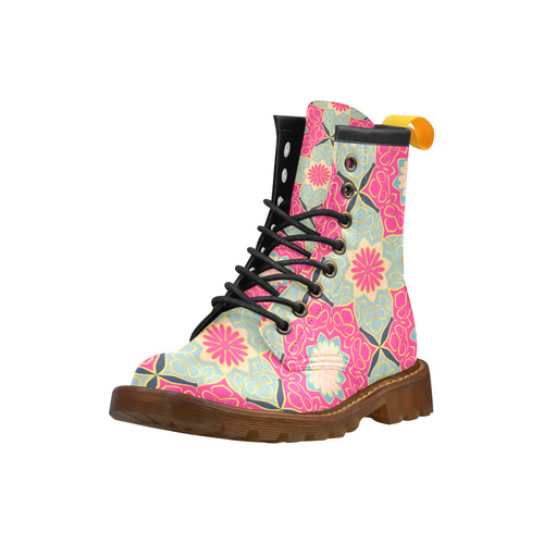 Pink Mandala High Grade PU Leather Martin Boots For Women Model 402H