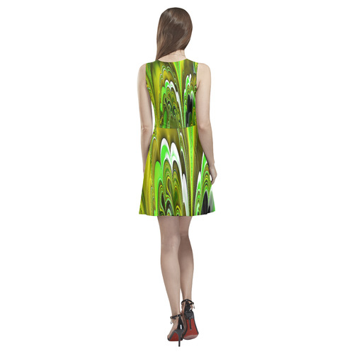 marbled fractal 417C by JamColors Thea Sleeveless Skater Dress(Model D19)