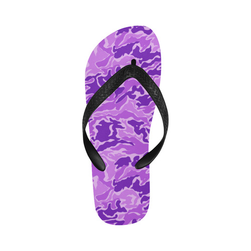 Purple  Camouflage Camo Flip Flops for Men/Women (Model 040)