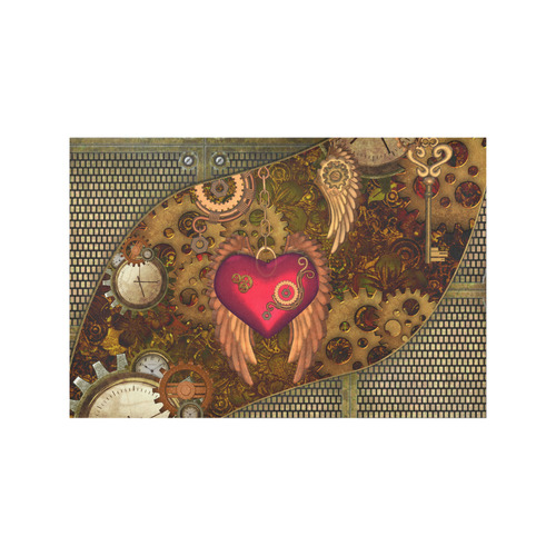 Steampunk, heart with wings Placemat 12’’ x 18’’ (Set of 2)