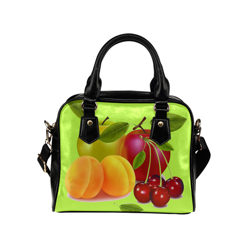 Cherries Apricots Apples Fruit Shoulder Handbag (Model 1634)