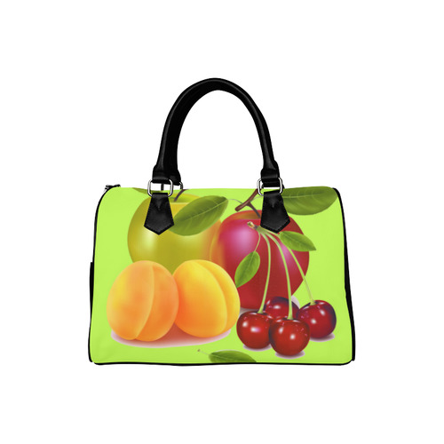 Cherries Apricots Apples Fruit Boston Handbag (Model 1621)