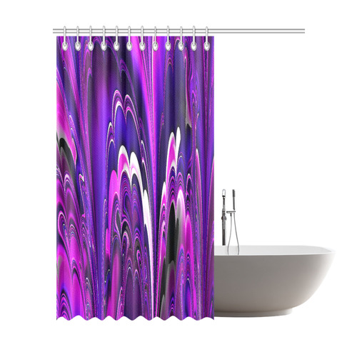 marbled fractal 417 B by JamColors Shower Curtain 72"x84"