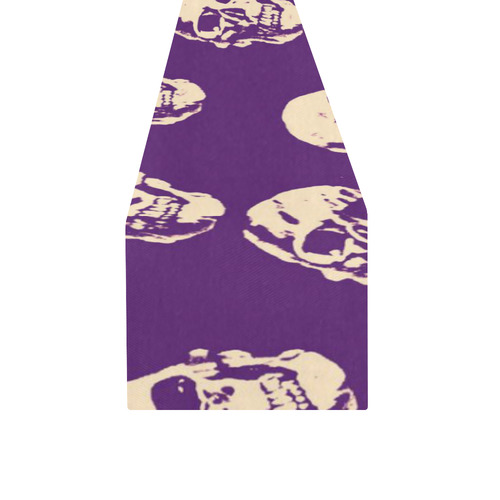 Hot Skulls,purple by JamColors Table Runner 14x72 inch