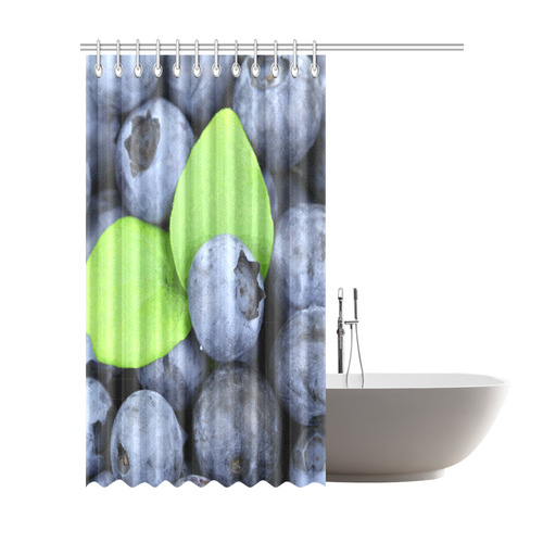 Blueberries Leaf Fruit Food Shower Curtain 72"x84"