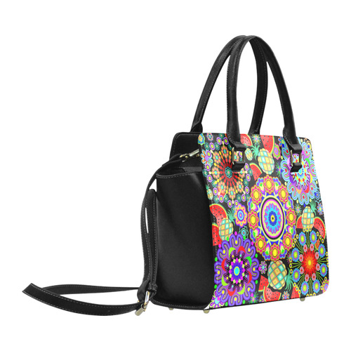 Mandalas and Exotic Fruits Pattern Classic Shoulder Handbag (Model 1653)