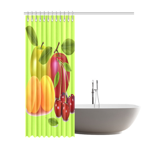 Cherries Apricots Apples Fruit Shower Curtain 69"x84"