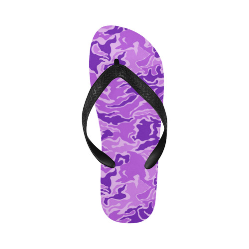 Purple  Camouflage Camo Flip Flops for Men/Women (Model 040)