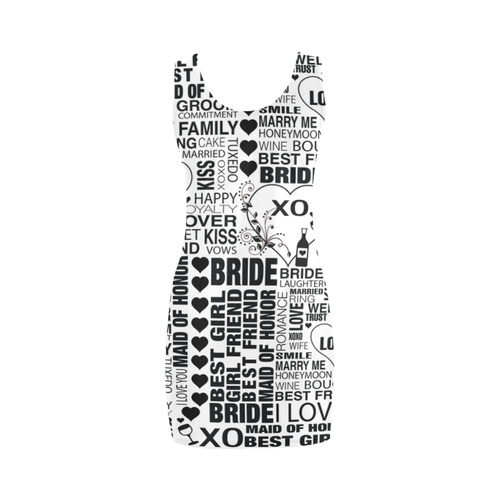 Bride Dress Wedding Bachelorette Print Party Dress by Juleez Medea Vest Dress (Model D06)