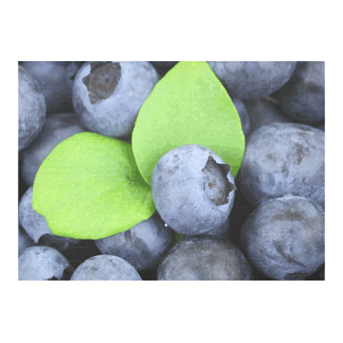 Blueberries Leaf Fruit Food Cotton Linen Tablecloth 60"x 84"